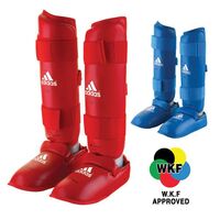 ADIDAS - Shin, Instep & Heel Guard - WKF Approved - Red/Small