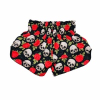 ARWUT - 'Skulls & Roses' Muay Thai Shorts - Extra Small