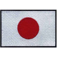 Badge - Japanese Flag - Black Border