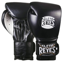 CLETO REYES - Training Boxing Gloves with Velcro - Black /12oz