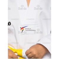 DAEDO - WT Approved White V Ribbed Taekwondo Dobok - Size 000/110cm