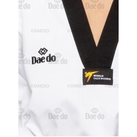 DAEDO - WT Approved Black V Ribbed Taekwondo Dobok - Size 000/110cm
