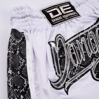 DANGER - Wild Line Muay Thai Shorts - White/Silver - Extra Small
