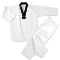 ECONOMY - Black V Ribbed Taekwondo Dobok/Uniform - Size 0