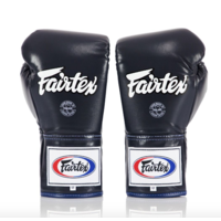 FAIRTEX - Professional Leather/Lace Up Fight Gloves (BGL6) - Navy/8oz