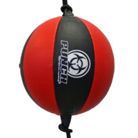 PUNCH - 10" Urban Leather Floor to Ceiling Ball - Black/Red - 10"
