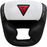 RDX - T1 Leather Full Face Headgear - White/Black - Small