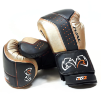 RIVAL BOXING - RB10 Intelli-Shock Bag Gloves - Black/Gold-Large/12oz