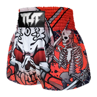 TUFF - Black Devil Skull Thai Boxing Shorts - Extra Extra Small