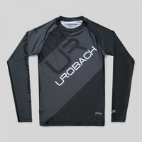 UROBACH - Ranked BJJ Rash Guard - Long Sleeve - White/Large