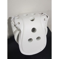 WACOKU - PU Head Gear/Guard - Attached Face Mask - White/Medium
