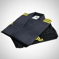 ADIDAS - Black/Gold Stripes Taekwondo Dobok/Uniform - 150cm