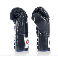 FAIRTEX - Professional Leather/Lace Up Fight Gloves (BGL6) - Navy/8oz