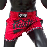 FAIRTEX Red Slim Cut Muay Thai Boxing Shorts (BS1703) - Small