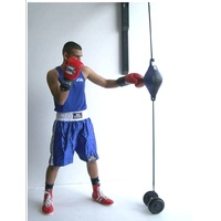 PUNCH - 10" Urban Leather Floor to Ceiling Ball - Black/Red - 10"