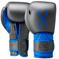 STING - Predator Training Glove - Gun Metal/Blue-12oz-Velcro