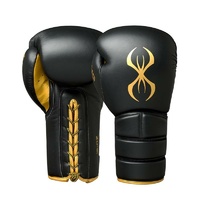 STING - Viper Sparring Glove - Black/Gold-12oz-Velcro 