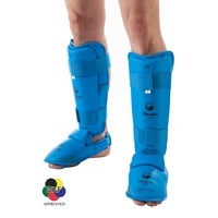 TOKAIDO - Karate Shin, Instep and Heel Guard - WKF Approved - Red/Small 