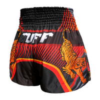 TUFF - Black Double Tiger Thai Boxing Shorts - Extra Extra Small