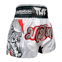 TUFF - White Double Tiger Thai Boxing Shorts - Small