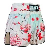 TUFF - 'The Red Crane' High-Cut Retro Muay Thai Shorts - Medium
