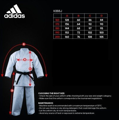 adidas wkf approved karate gi