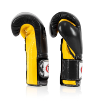 FAIRTEX - "Heavy Hitter" Mexican Style Boxing Gloves (BGV9) - Black/Yellow-12oz