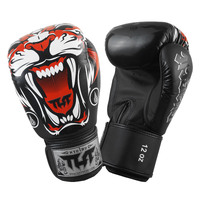 TUFF - Tiger Boxing Gloves - Black/12oz