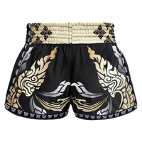 TUFF - King of Naga Black Retro Muay Thai Shorts - Small