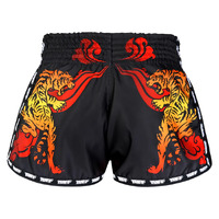 TUFF - Orange Furious Tiger Retro Muay Thai Shorts - Small