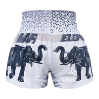 TUFF - White War Elephant Thai Boxing Shorts - Extra Extra Small