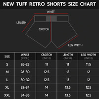 TUFF - Black Chinese Dragon Retro Muay Thai Shorts - Small