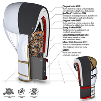 RDX - F7 Ego Boxing Gloves - White/Gold - 12oz
