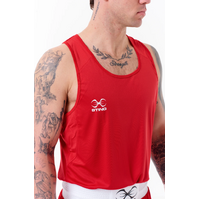 STING - Mettle Mens AIBA Approved Boxing Singlet 2.0 - Red/Medium