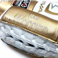 RIVAL BOXING - RS100 Professional Sparring Gloves - White/Gold-16oz