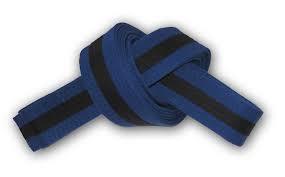 SMAI - Martial Arts Belt - Blue with White Stripe - Size: 2/220cm