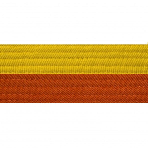 SMAI - Martial Arts Belt - Yellow/Orange (Black Tip) - 210cm