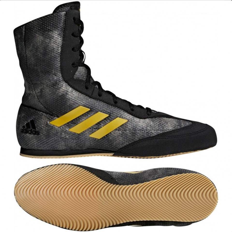 ADIDAS - Box Hog Plus Boxing Boots Black/Gold - Size 7