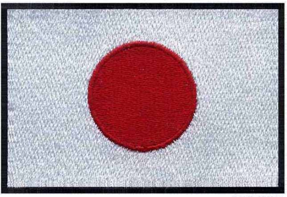 Badge - Japanese Flag - Black Border