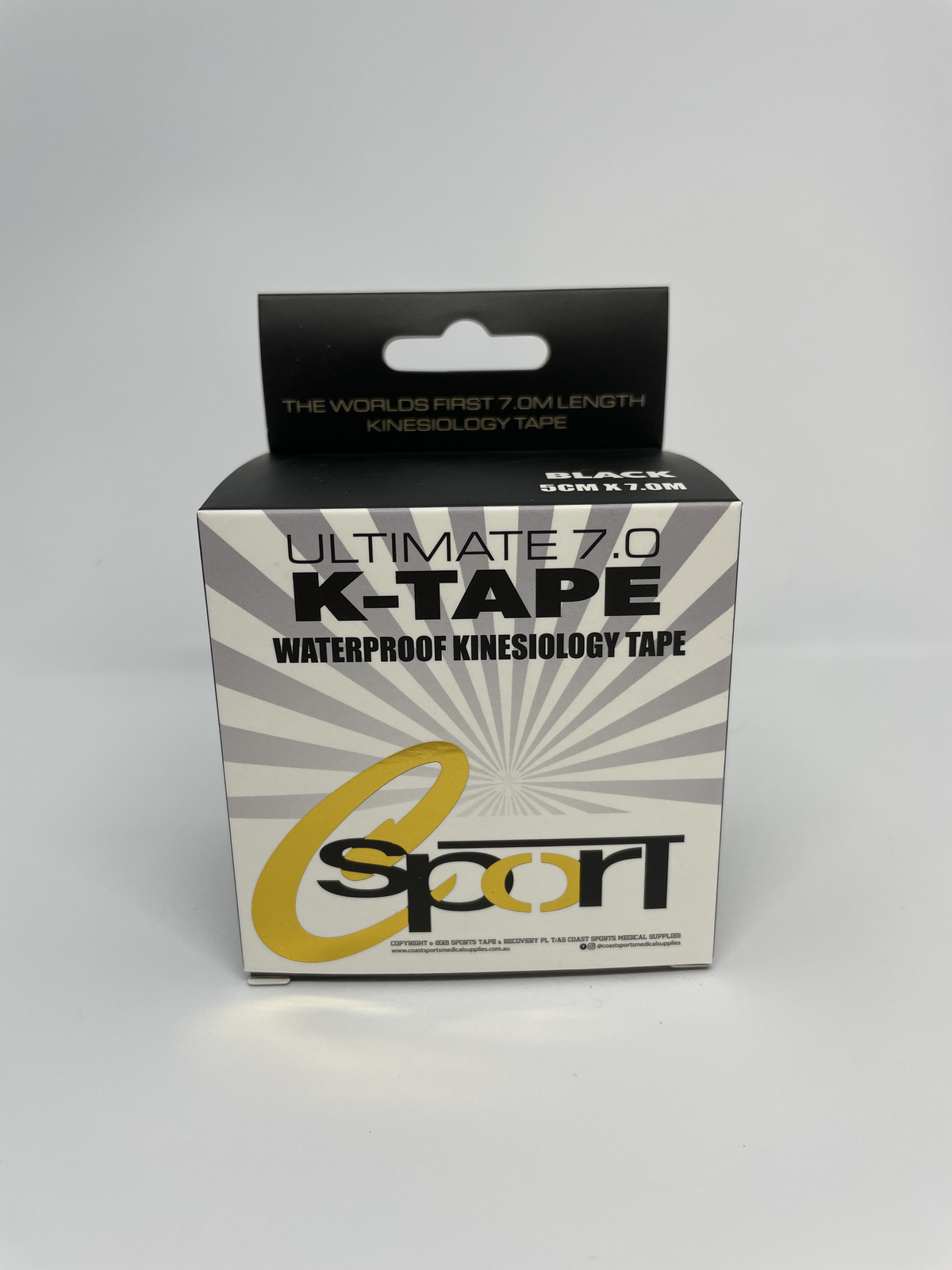 COAST SPORTS - Ultimate K-Tape - 7m Roll - Black