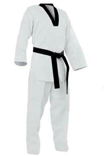 CSG - Black V Ribbed Taekwondo Dobok/Uniform - Size 0/130cm