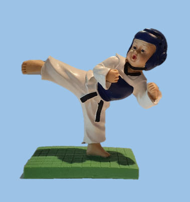 Taekwondo Sparring/Kyrugi Figurine 2 - Blue
