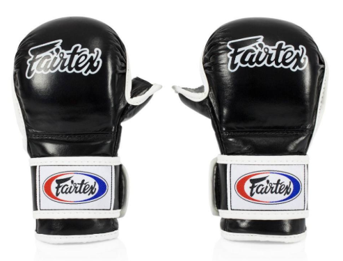 FAIRTEX - Double Wrist Wrap Closure MMA Sparrring Gloves (FGV15) - Black/Small 
