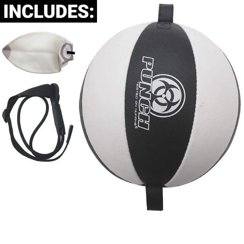 PUNCH - 10" Urban Leather Floor to Ceiling Ball - Black/White - 10" 