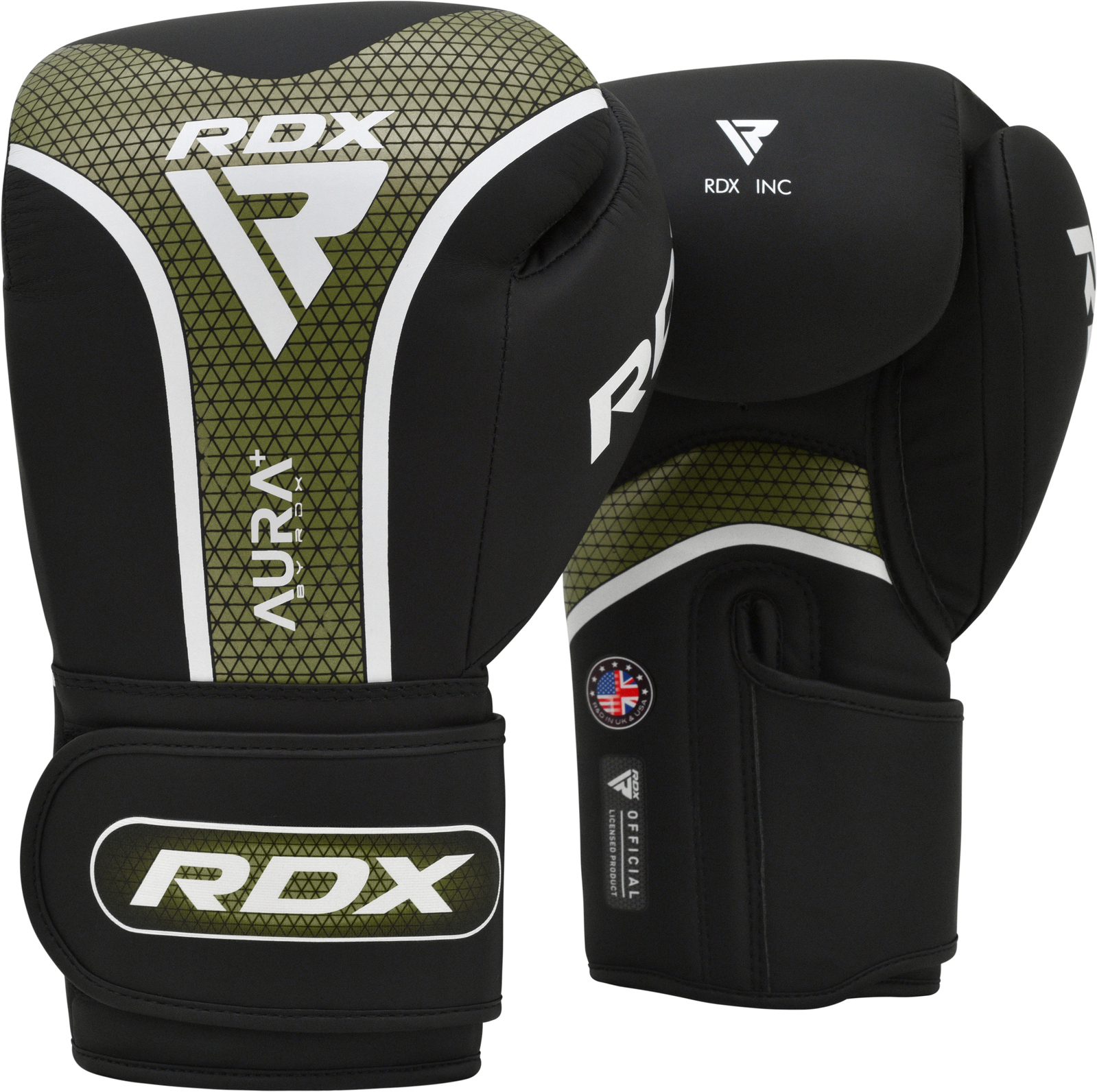 RDX T17 Aura Plus Boxing Gloves Army Green