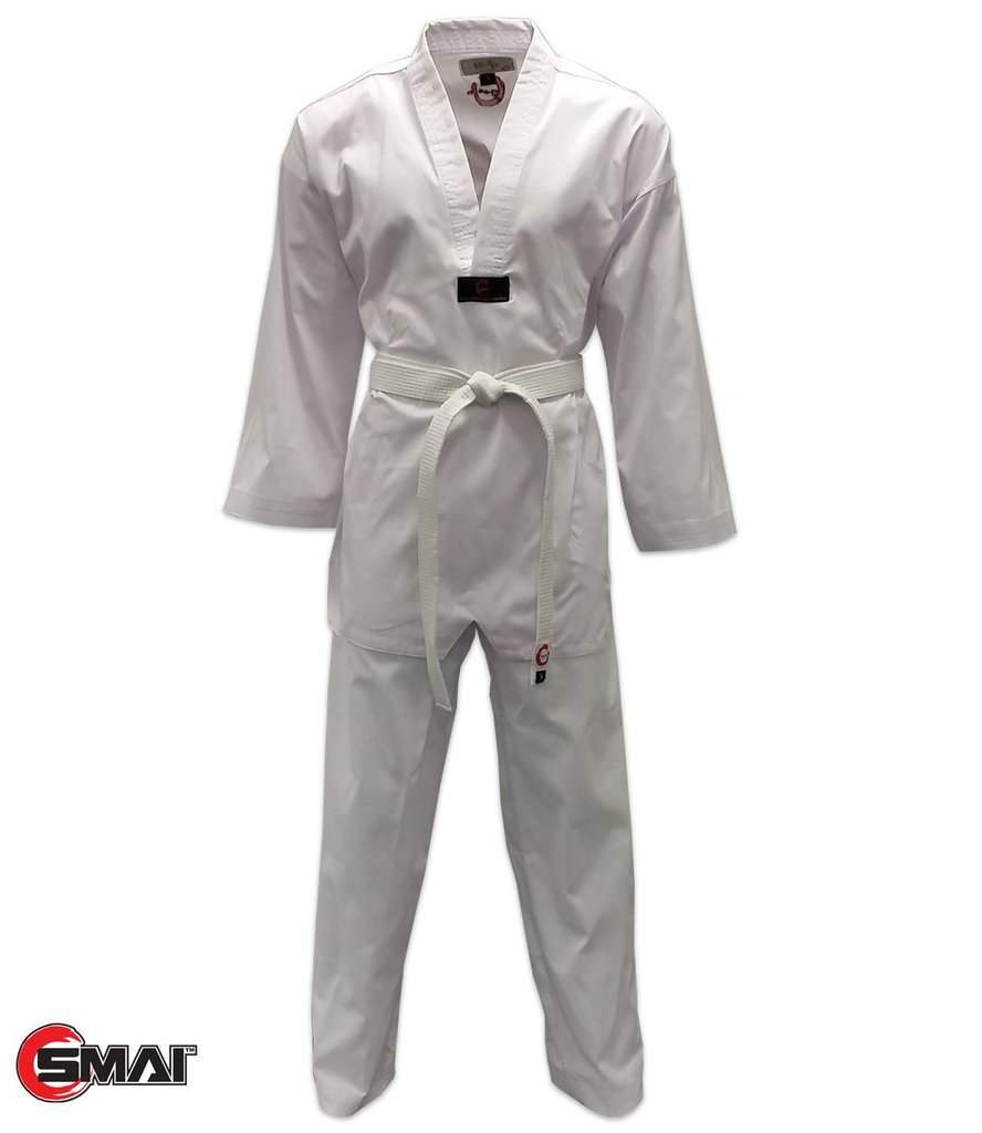 SMAI - White V Ribbed Taekwondo Dobok/Uniform - Size 3
