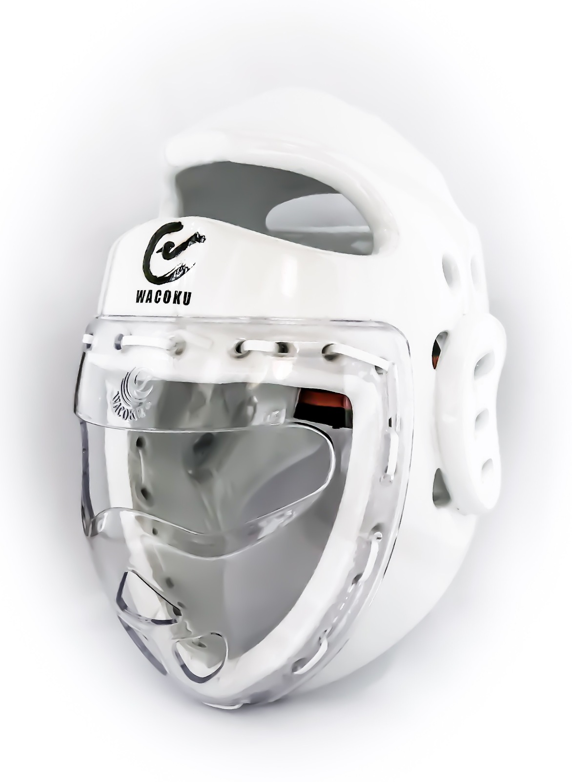 WACOKU - Dipped Head Gear/Guard - White - Fixed Clear Face Shield - WT Approved - Small