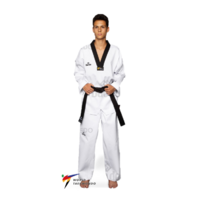 DAEDO - WT Approved Black V Ribbed Taekwondo Dobok