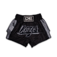 DANGER - Wild Line Muay Thai Shorts - Black/Silver