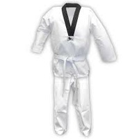 ECONOMY - Black V Ribbed Taekwondo Dobok/Uniform